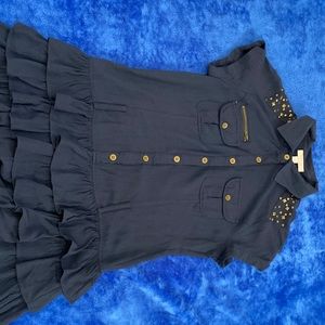 Romeo & Juliet Couture blue mini button down blue dress